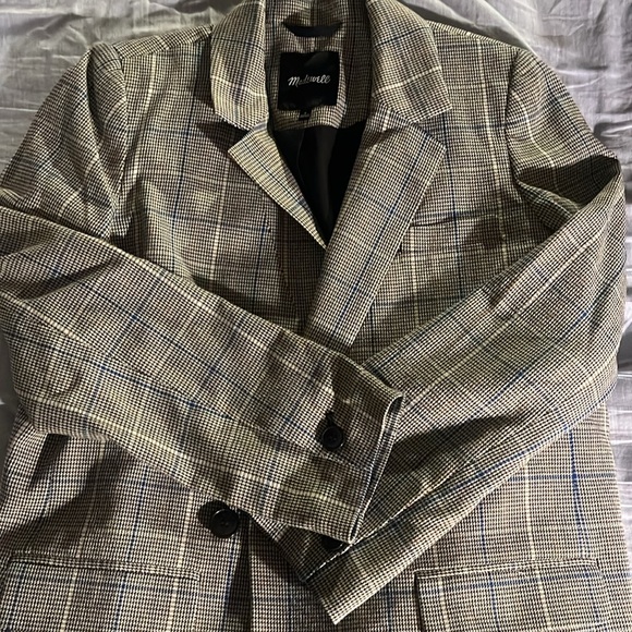 Madewell, S, Caldwell double-breasted blazer in palmyra plaid - Picture 3 of 8